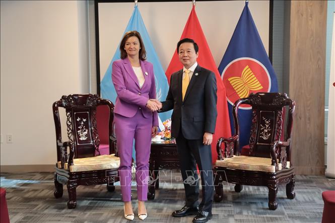 Hội nghị Nước LHQ: Phó Thủ tướng Trần Hồng Hà tiếp xúc với lãnh đạo các nước và tổ chức Chú thích ảnh
