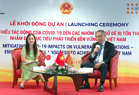 Ngài Takio Yamada, Đại sứ Nhật Bản tại Việt Nam và Bà Naomi Kitahara, Trưởng đại diện UNFPA tại Việt Nam chia sẻ tại lễ công bố dự án. Ngài Takio Yamada, Đại sứ Nhật Bản tại Việt Nam và Bà Naomi Kitahara, Trưởng đại diện UNFPA tại Việt Nam chia sẻ tại lễ công bố dự án.