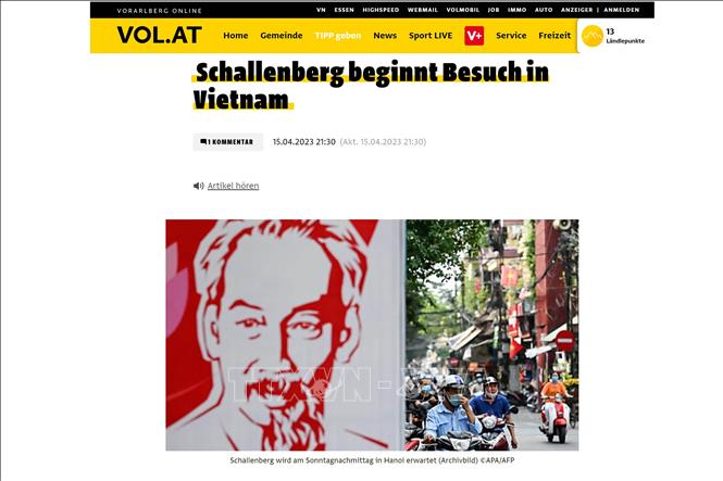 Truyền thông Áo đồng loạt đăng tin về chuyến thăm Việt Nam của Bộ trưởng Ngoại giao A.Schallenberg Chú thích ảnh
