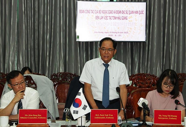 Ông Park Noh Wan, Đại sứ đặc mệnh toàn quyền Hàn Quốc tại Việt Nam phát biểu tại buổi làm việc. 4202 a2 1597824298253