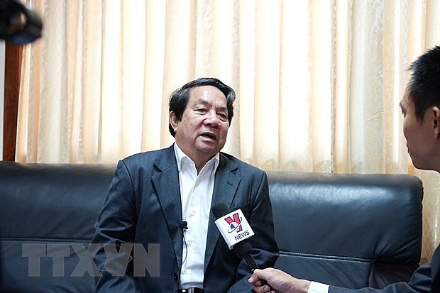 Tổng thư ký Quốc hội Campuchia Leng Peng Long. (Ảnh: Trần Long/TTXVN) 3703 3 aipa41 tongthukyquochoicampuchiadanhgiacaosangkiencuavietnamveuybannghivientre giah