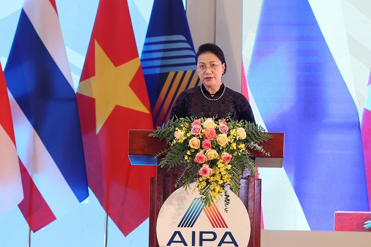 Chủ tịch Quốc hội Việt Nam Nguyễn Thị Kim Ngân, Chủ tịch AIPA 41 phát biểu bế mạc. 3140 109ctqh