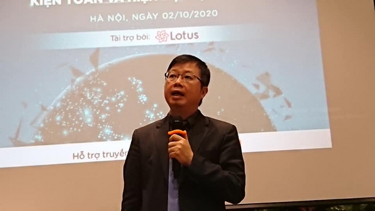 Ông Nguyễn Thanh Lâm, Cục trưởng Cục Báo chí, Bộ Thông tin và Truyền thông phát biểu tại hội thảo. 5032 120272984 3220742018038637 5871293061571505960 n