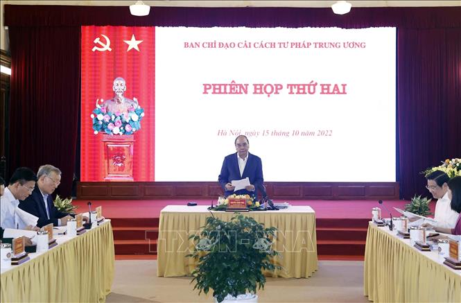 Chủ tịch nước chủ trì Phiên họp thứ hai Ban Chỉ đạo Cải cách Tư pháp Trung ương Chú thích ảnh