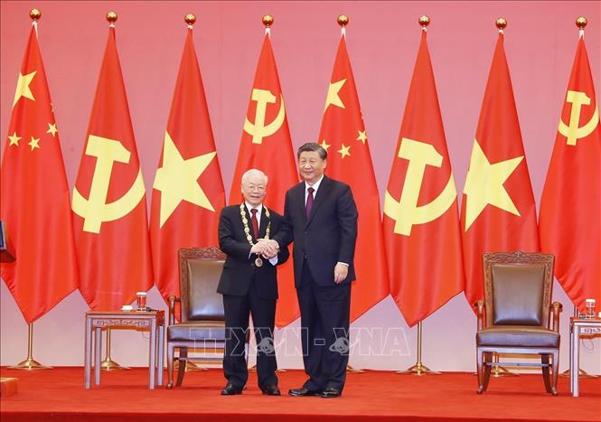 Tổng Bí thư Nguyễn Phú Trọng gửi Điện cảm ơn Tổng Bí thư, Chủ tịch Trung Quốc Tập Cận Bình Chú thích ảnh