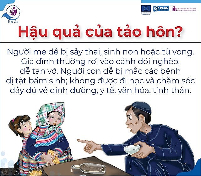 Hình ảnh được đăng tải trên trang Facebook Trang bị kỹ năng phòng ngừa tảo hôn và buôn bán người cho trẻ em qua không gian mạng