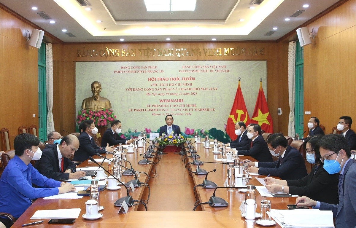 Quang cảnh Hội thảo tại điểm cầu Việt Nam. (Ảnh: Văn Việt/BĐNTW). Quang cảnh Hội thảo tại điểm cầu Việt Nam. (Ảnh: Văn Việt/BĐNTW).