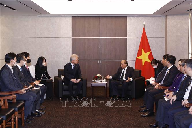 Chủ tịch nước Nguyễn Xuân Phúc tiếp lãnh đạo các tập đoàn lớn của Hàn Quốc Chú thích ảnh