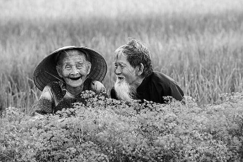 Heart-warming moments of elderly Vietnamese couple