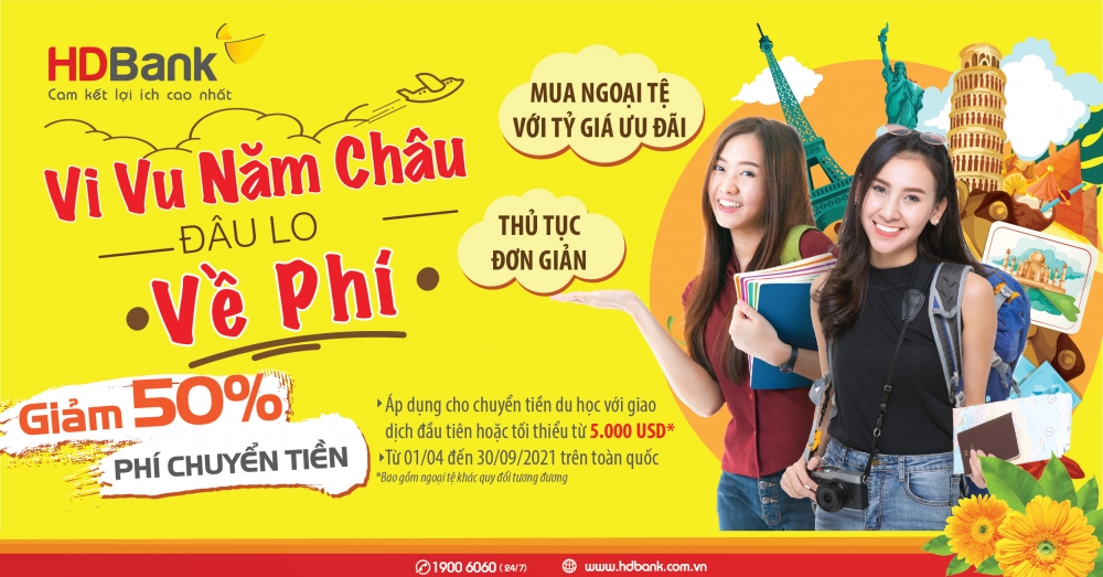 HDBank giảm phí chuyển tiền du học, mua ngoại tệ với tỷ giá ưu đãi HDBank giảm phí chuyển tiền du học, mua ngoại tệ với tỷ giá ưu đãi
