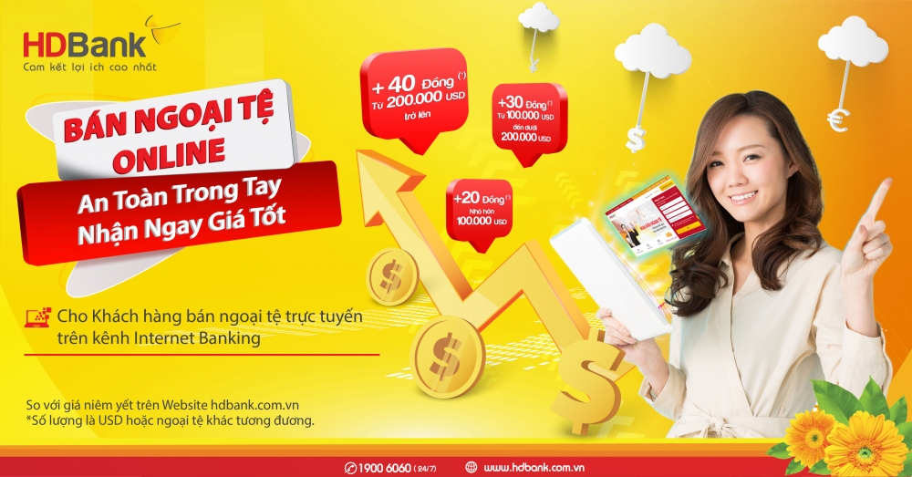 An toàn trong tay, nhận ngay giá tốt khi bán ngoại tệ cùng Ngân hàng số HDBank An toàn trong tay, nhận ngay giá tốt khi bán ngoại tệ cùng Ngân hàng số HDBank