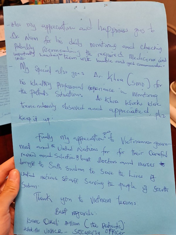 Vietnam Successfully Operates for UN Staff Vietnam Successfully Operates for UN Staff