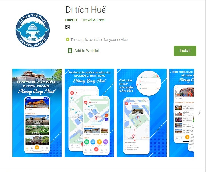 Du khách có thể tải và sử dụng ứng dụng Ra mắt app chỉ đường tham quan Di tích Huế