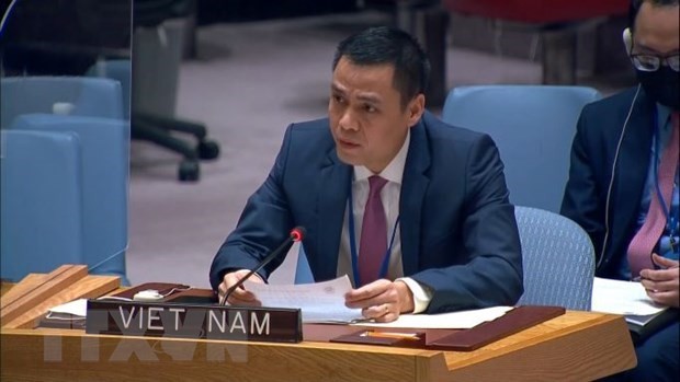 Đại sứ Đặng Hoàng Giang, Trưởng Phái đoàn thường trực Việt Nam tại Liên hợp quốc. Ảnh: TTXVN Đại sứ Đặng Hoàng Giang, Trưởng Phái đoàn thường trực Việt Nam tại Liên hợp quốc. Ảnh: TTXVN