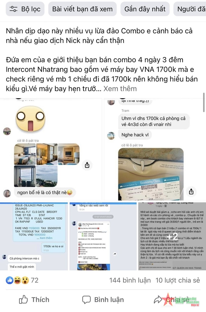 Cảnh báo của một du khách sau khi bị các đối tượng lừa đảo chiếm đoạt tài sản. Ảnh: QĐND Cảnh báo của một du khách sau khi bị các đối tượng lừa đảo chiếm đoạt tài sản. Ảnh: QĐND