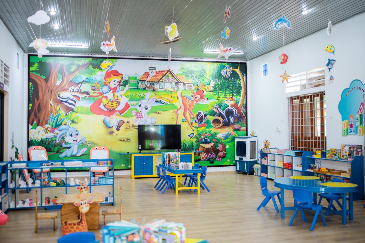 Một góc phòng học ở trường Mầm non Gio Châu. Ảnh: Zhi-Shan. Một góc phòng học ở trường Mầm non Gio Châu. Ảnh: Zhi-Shan.