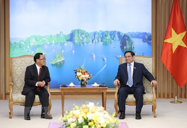 Thủ tướng Phạm Minh Chính tiếp đồng chí Khamphan Phommathat, Ủy viên Bộ Chính trị, Bí thư Trung ương Đảng, Chủ nhiệm Ban Kiểm tra Trung ương Đảng NDCM Lào, Trưởng Ban chống tham nhũng Trung ương, Tổng Thanh tra Nhà nước Lào. Ảnh: Dương Giang/TTXVN. Thủ tướng Phạm Minh Chính tiếp đồng chí Khamphan Phommathat, Ủy viên Bộ Chính trị, Bí thư Trung ương Đảng, Chủ nhiệm Ban Kiểm tra Trung ương Đảng NDCM Lào, Trưởng Ban chống tham nhũng Trung ương, Tổng Thanh tra Nhà nước Lào. Ảnh: Dương Giang/TTXVN.
