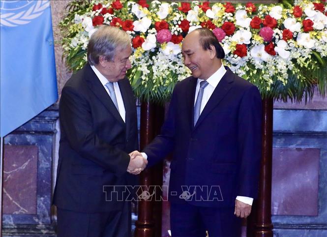 Lễ đón chính thức Tổng Thư ký Liên hợp quốc António Guterres Chú thích ảnh