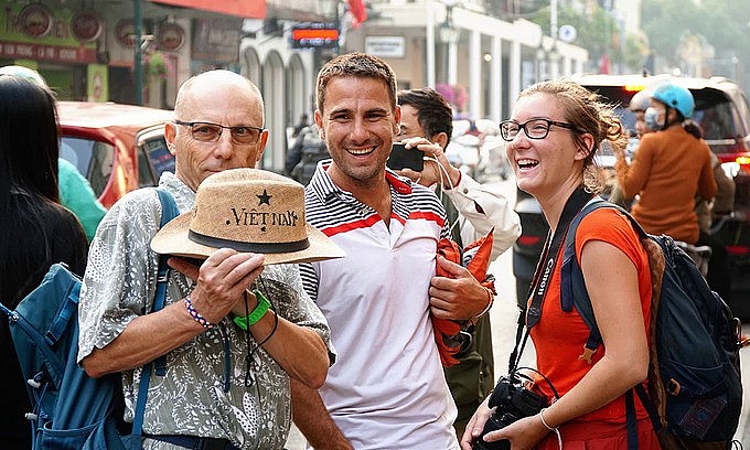 A group of French tourists visit Hanoi in February, 2019. Photo by VnExpress/ A group of French tourists visit Hanoi in February, 2019. Photo by VnExpress/