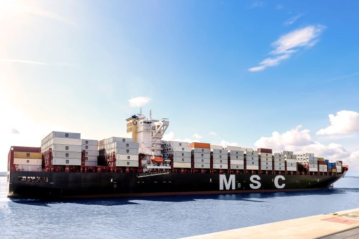 The new service to the East Coast comes as the ports of Los Angeles and Long Beach remain overwhelmed by the massive import surge that began in the second half of last year. Photo credit: MSC. 0740-msc