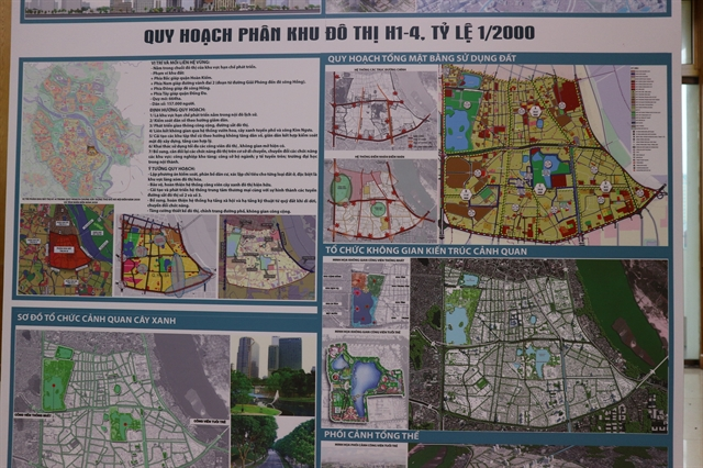 aps with detail urban planning of four inner districts in Hà Nội are made public on Monday. — VNA/ Photo 0539-maps