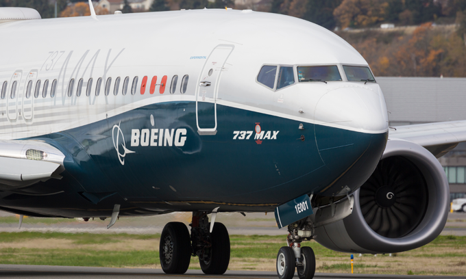 A Boeing 737 Max departs from King County International Airport in Seattle, Washington, U.S. Photo by Shutterstock/BlueBarronPhoto. A Boeing 737 Max departs from King County International Airport in Seattle, Washington, U.S. Photo by Shutterstock/BlueBarronPhoto.