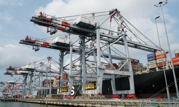 A container ship docks at a port at the Tan Cang – Cai Mep Thi Vai Terminal in Ba Ria–Vung Tau Province, southern Vietnam. Photo by VnExpress/Dang Khoa. A container ship docks at a port at the Tan Cang – Cai Mep Thi Vai Terminal in Ba Ria–Vung Tau Province, southern Vietnam. Photo by VnExpress/Dang Khoa.