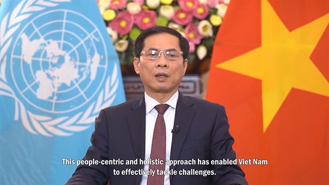 Vietnamese Minister of Foreign Affairs Bùi Thanh Sơn addressed the 49th regular UN Human Rights Council session on March 2. — VNA Vietnamese Minister of Foreign Affairs Bùi Thanh Sơn addressed the 49th regular UN Human Rights Council session on March 2. — VNA