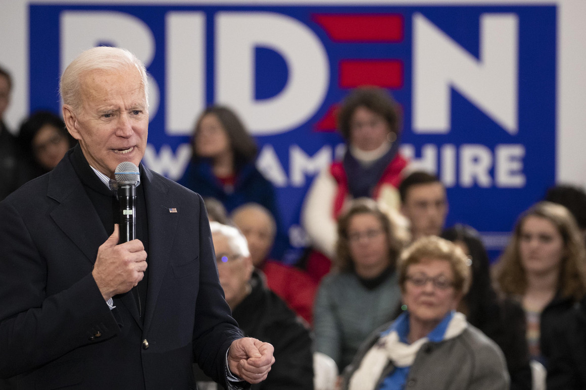 Former Vice President Joe Biden speaks Sunday in Hudson, New Hampshire. | Mary Altaffer/AP Photo 3024 biden