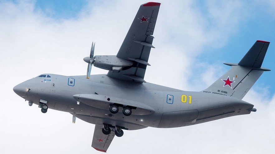 An Ilyushin Il-112V military transport aircraft. An Ilyushin Il-112V military transport aircraft.