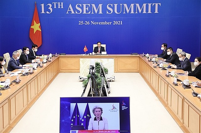 Prime Minister Phạm Minh Chính on Friday attended the 13th summit of the Asia-Europe Meeting (ASEM 13) via video conference. Prime Minister Phạm Minh Chính on Friday attended the 13th summit of the Asia-Europe Meeting (ASEM 13) via video conference.