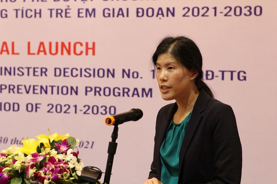 Photo: Annnie Chu, a WHO representative in Vietnam, speaks at the workshop Photo: Annnie Chu, a WHO representative in Vietnam, speaks at the workshop