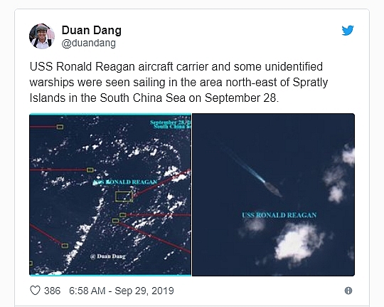 Tàu sân bay Mỹ vào Biển Đông, nghi bị tàu chiến Trung Quốc bủa vây tau san bay my vao bien dong nghi bi tau chien trung quoc bua vay