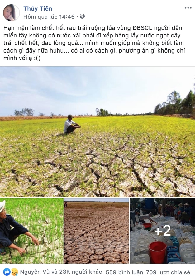 Tin tức giải trí sao Việt hôm nay (13/3): Loạt nghệ sĩ Việt kêu gọi ủng hộ bà con miền Tây vùng hạn mặn tin tuc giai tri sao viet hom nay 133 loat nghe si viet keu goi ung ho ba con mien tay vung han man