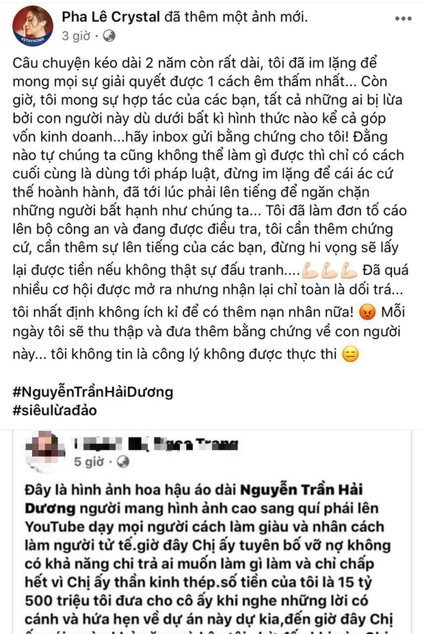 Tin tức giải trí sao Việt hôm nay (15/4): Pha Lê xóa bài viết tố Hoa hậu Hải Dương quỵt tiền, tiết lộ tiến trình xử lý tin tuc giai tri sao viet hom nay 154 pha le xoa bai viet dau to hoa hau hai duong quyt tien tiet lo tien trinh xu ly
