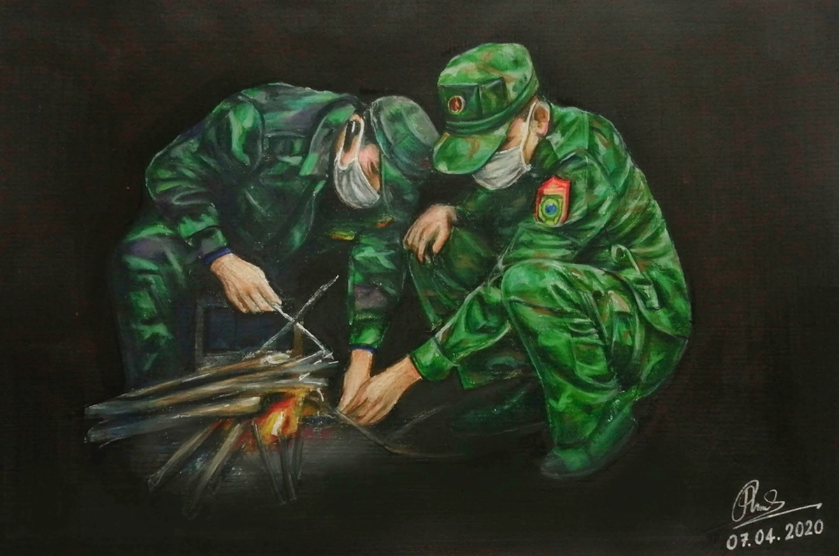 Những bức ký họa, cổ động truyền sức mạnh thời Covid-19 nhung buc ky hoa co dong truyen suc manh thoi covid 19