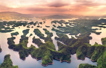 scene of dawn in some areas of vietnam