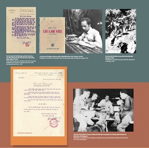 展览介绍了有关胡志明主席的珍贵资料。(图:黎安) 展览介绍了有关胡志明主席的珍贵资料。(图:黎安)