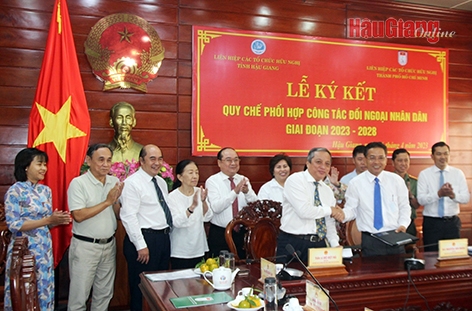 后江省和胡志明市友好组织联合会签署了《2023-2028年民间外交工作中活动协调条例》。