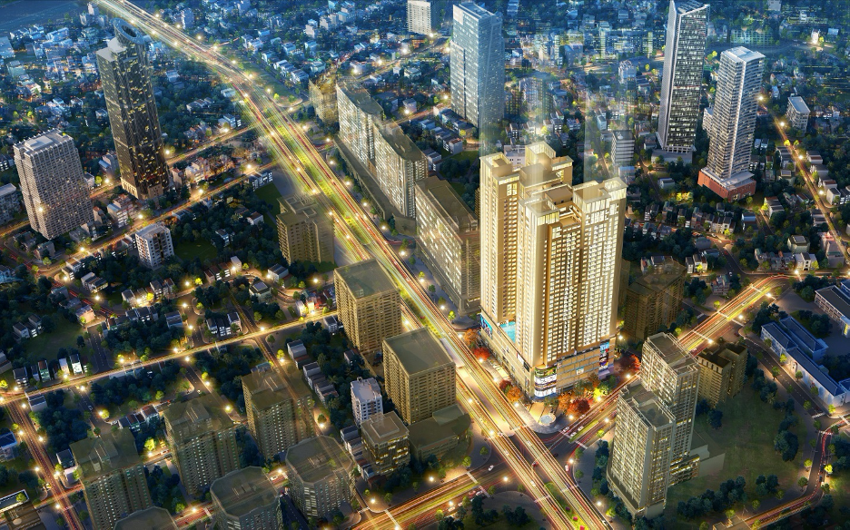 “Dinh thự trên không” Diamond Residence Hà Nội nổi bật như một viên kim cương xanh. “Dinh thự trên không” Diamond Residence Hà Nội nổi bật như một viên kim cương xanh.