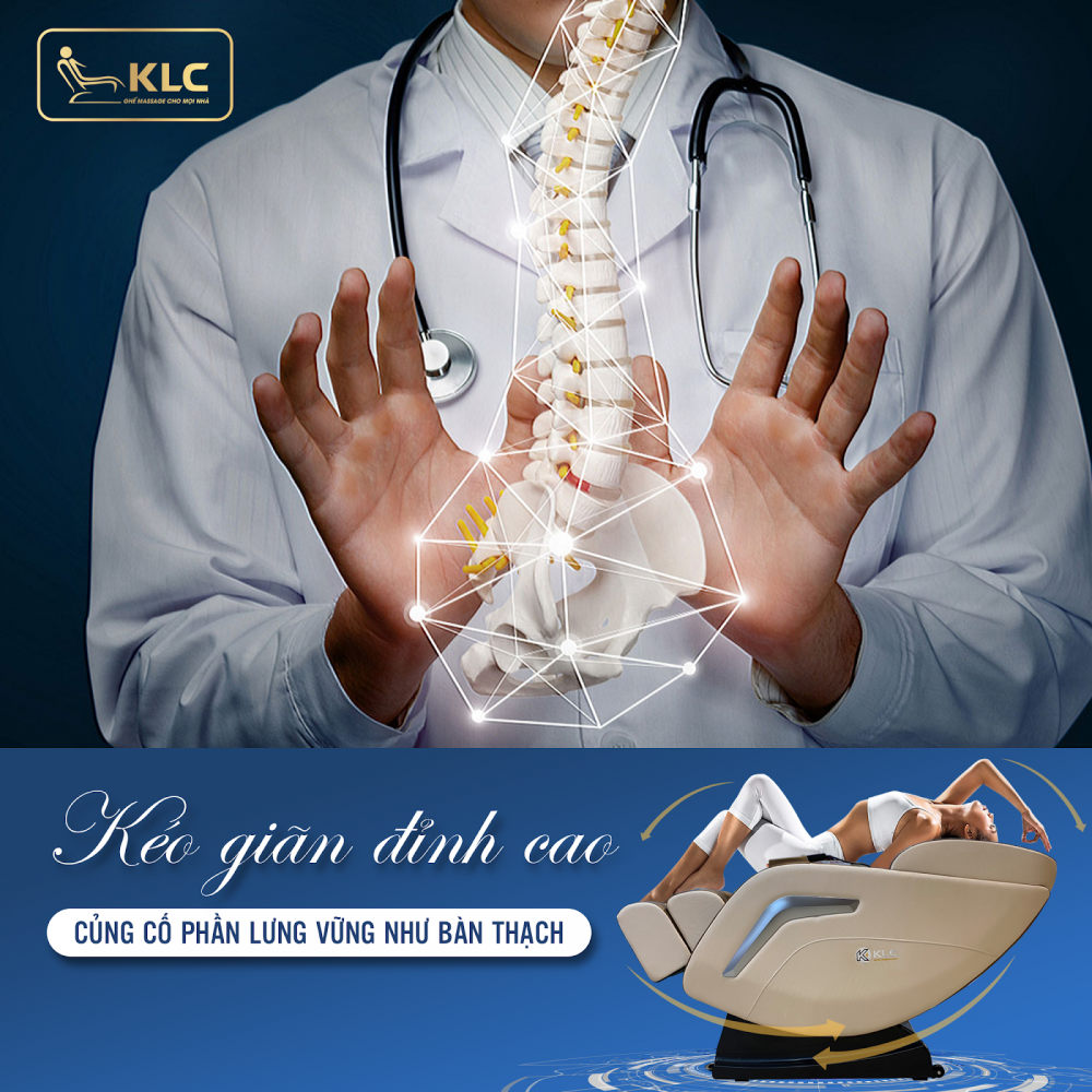 Tính năng kéo dãn hỗ trợ trị liệu đau lưng. Tính năng kéo dãn hỗ trợ trị liệu đau lưng.