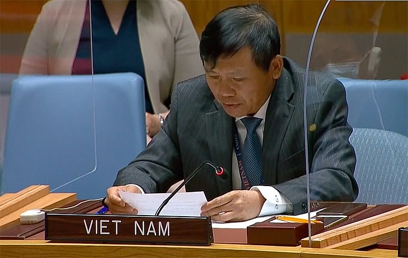 越南常驻联合国代表团团长邓庭贵大使(图:越通社) 越南常驻联合国代表团团长邓庭贵大使(图:越通社)