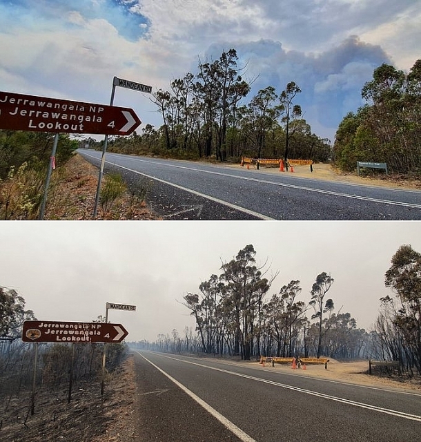 Xót xa với hình ảnh trước và sau thảm hoạ cháy rừng ở Australia xot xa voi hinh anh truoc va sau tham hoa chay rung o australia