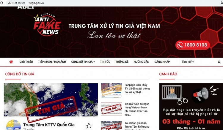 Mọi cơ quan, tổ chức có thể phản ánh về tin giả qua website tingia.gov.vn hoặc đầu số 18008108