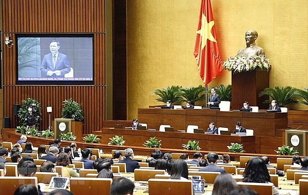 Chủ tịch Quốc hội Vương Đình Huệ điều hành Phiên chất vấn và trả lời chất vấn tại Kỳ họp thứ hai, Quốc hội khoá XV. (Ảnh: Doãn Tấn/TTXVN) Chủ tịch Quốc hội Vương Đình Huệ điều hành Phiên chất vấn và trả lời chất vấn tại Kỳ họp thứ hai, Quốc hội khoá XV. (Ảnh: Doãn Tấn/TTXVN)