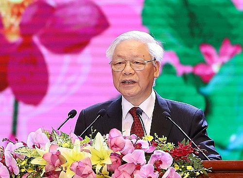 Tổng Bí thư, Chủ tịch nước Nguyễn Phú Trọng phát biểu tại buổi lễ (Ảnh: VGP/Nhật Bắc)