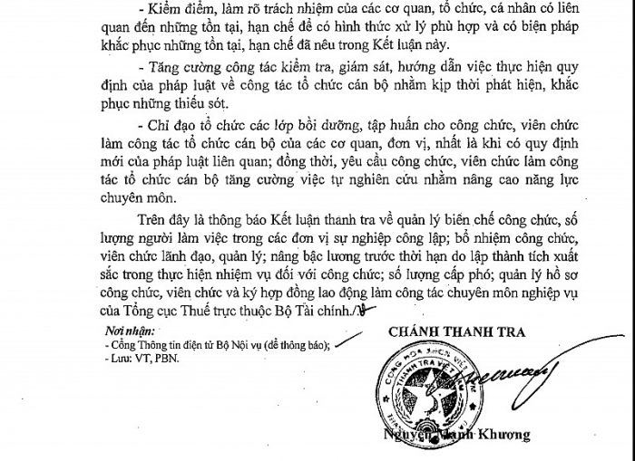 Tổng cục Thuế bổ nhiệm 141 lãnh đạo khi chưa đủ tiêu chuẩn tong cuc thue bo nhiem 141 lanh dao khi chua du tieu chuan