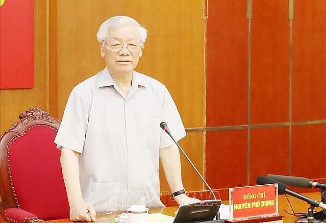 Tổng Bí thư, Chủ tịch nước Nguyễn Phú Trọng đã chủ trì cuộc họp (Ảnh: VGP) 2023 tongbithu2