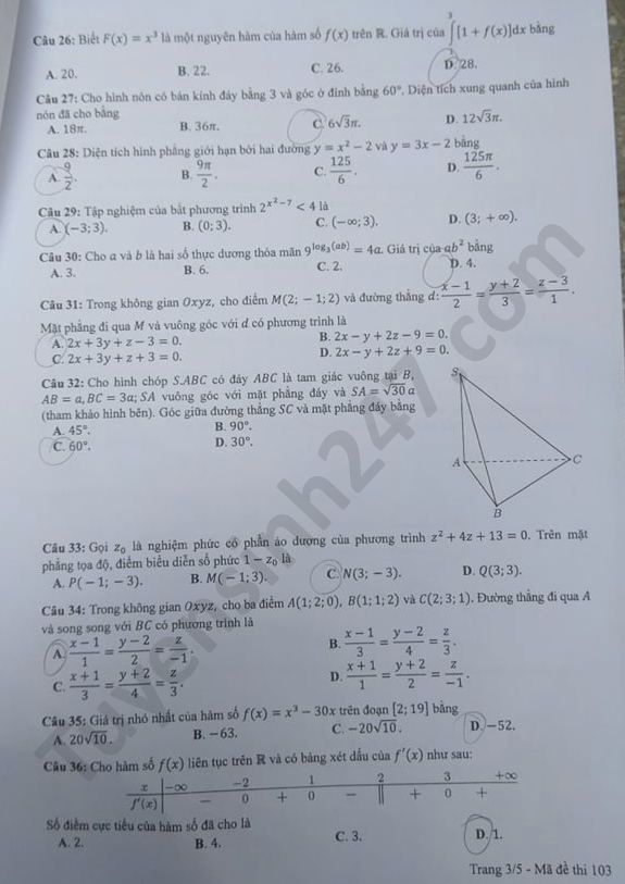 undefined 2552 de thi tot nghiep thpt mon toan 2020 ma 103 3 result
