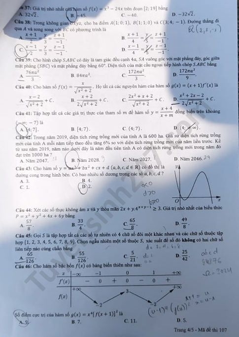 undefined 3912 de thi tot nghiep thpt mon toan 2020 ma 107 4 result